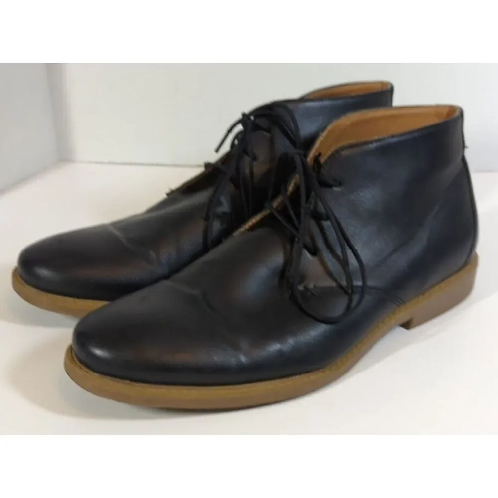 Merona Men's Black Chelsea Boots, Faux Leather Size‎ 11